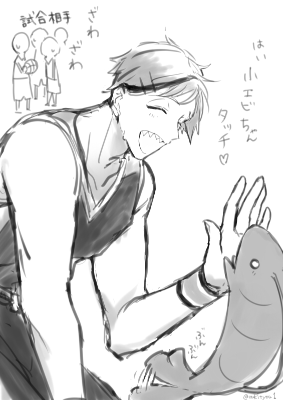 🏀2 フロ監rkgk

シュート決まる毎に🦐に報告にくる🦈とリプ頂いて描くしかなかった……試合相手をギャップでざわつかせてほしい

#twstプラス 