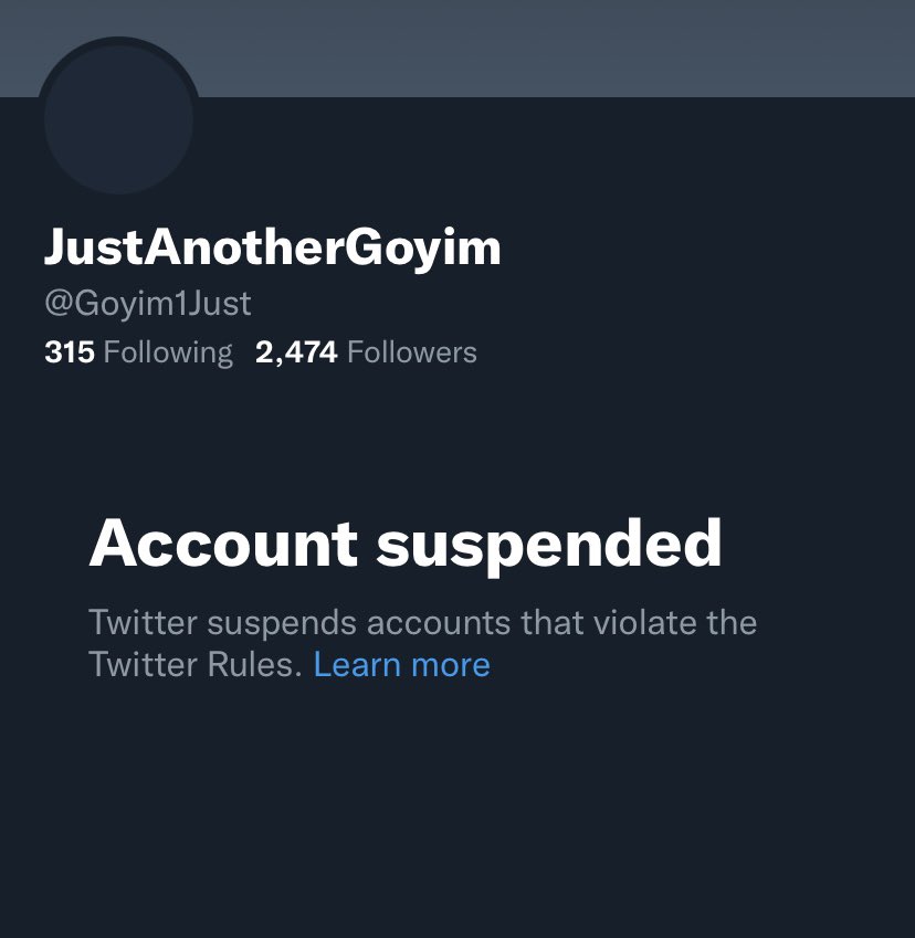 No, “JustAnotherGoyim” (formerly known as anti-Semitic account @ CursedSalad)— couching all your hate within “              “ quotations just didn’t shield you from violating the TOS.

#FAFO 👊🏼🔥🏴‍☠️🏴‍☠️🏴‍☠️

THANK YOU, Resistance.🌊