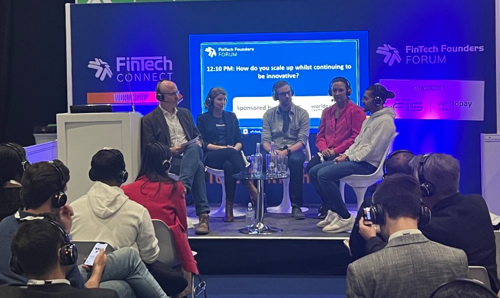 railsr_'s tweet image. Great silent disco style 🎧panel @fintech_connect with Stuart our COO talking about the power of creating clear problem spaces for empowered teams to tackle in parallel & investing in the fundamentals of your business #fintech #ftc22