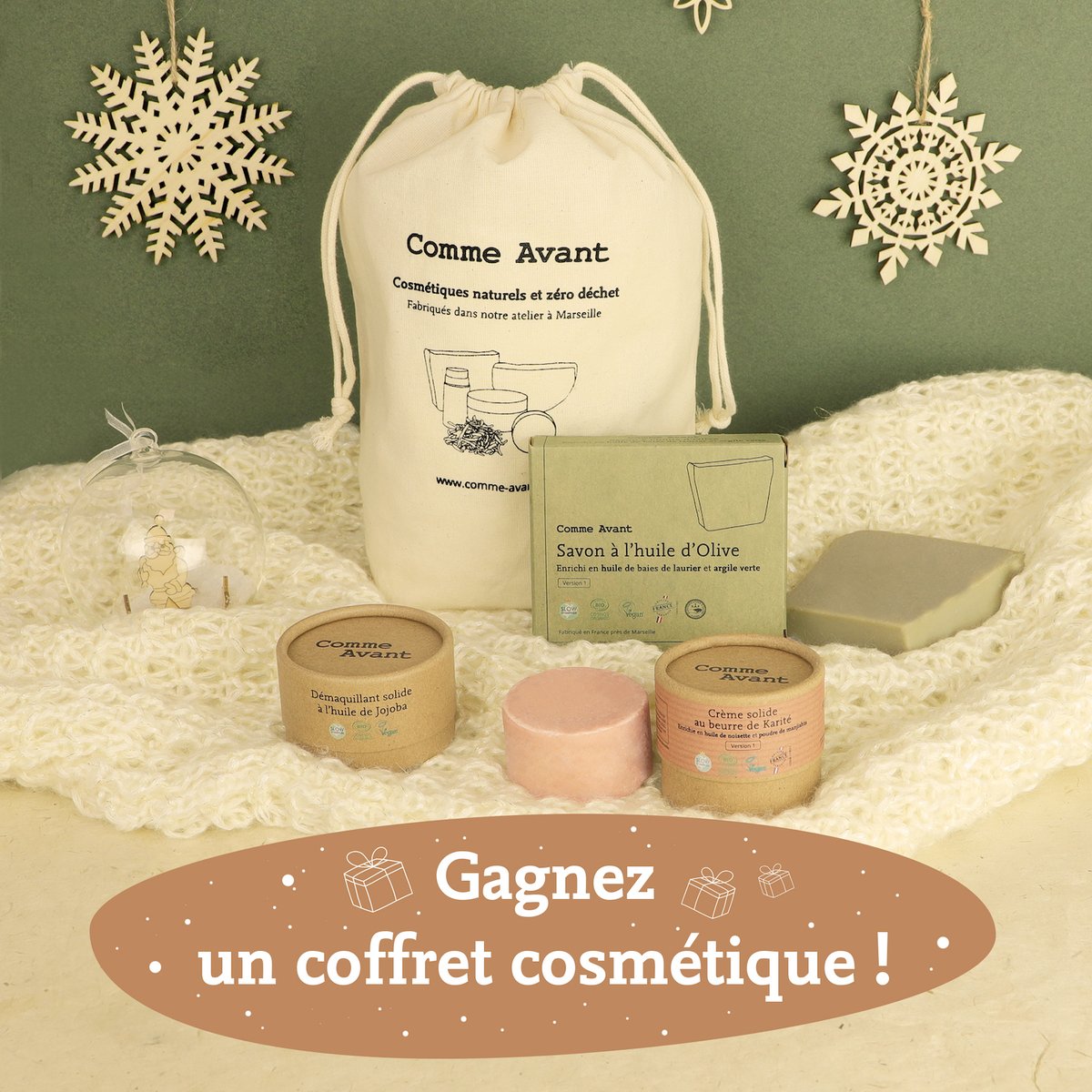 Gagnez un coffret cosmétique personnalisé d'une valeur de 50€ 🥰 

Nous tirerons au sort 10 gagnants le 16 décembre. 🥳

Pour participer 👉 comme-avant.bio/pages/le-grand…