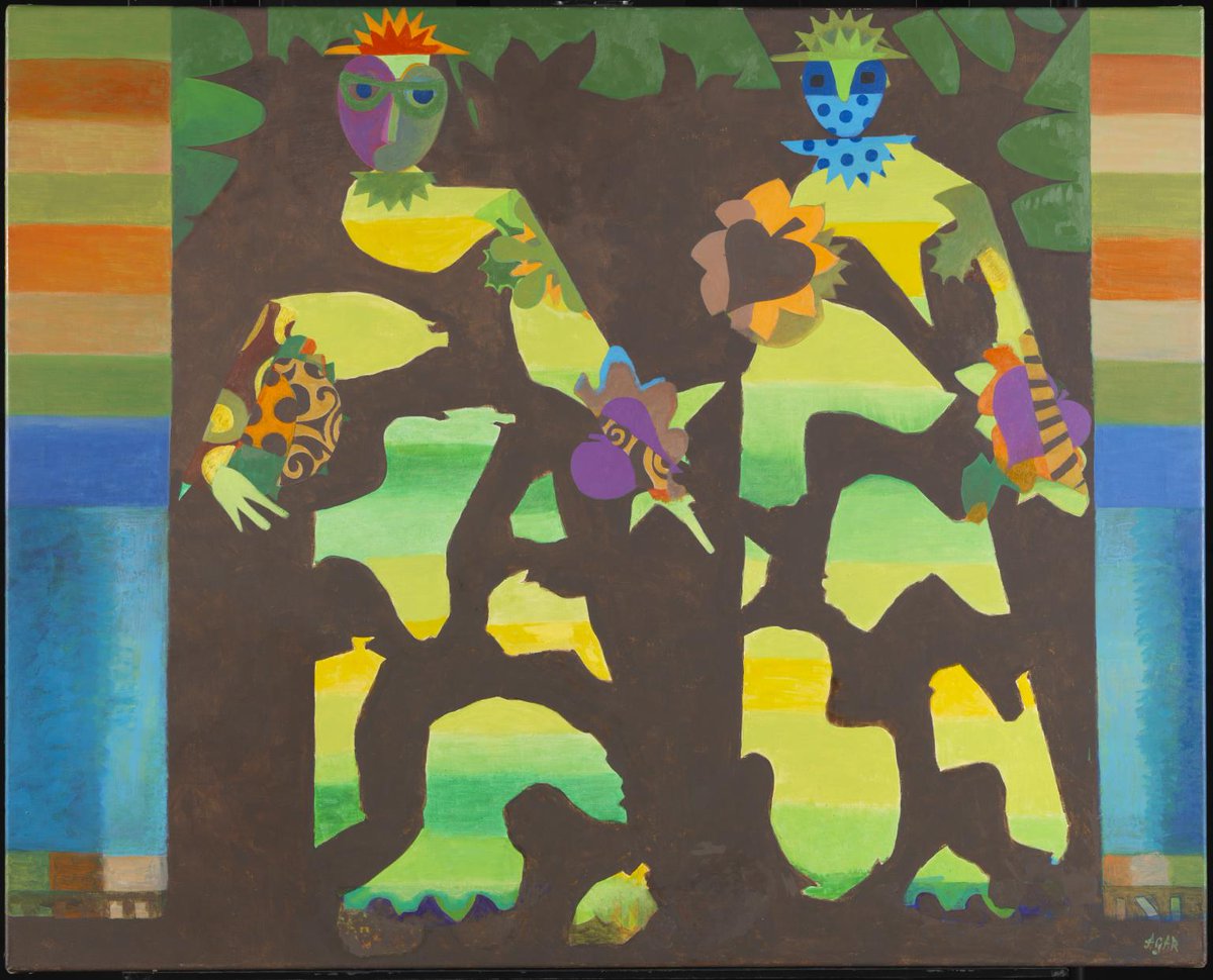 Eileen Agar was #BornOnThisDay in 1899. 🎨 

After predominantly working in collage and sculpture, Agar begun using acrylic paint in the 1960s: 'After 400 years of oil painting, I felt artists should move on... I wanted both to master it and stretch it.'

bit.ly/3ELSOkC