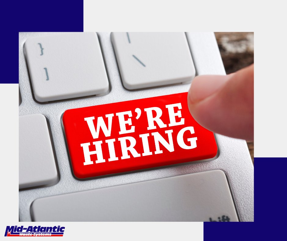 MAWasteSystems's tweet photo. At Mid-Atlantic you'll find a career path with growth opportunity. We are looking for motivated, energetic, hard-working people to join our team and get on the road to career success!

See our current opportunities and apply online: https://t.co/vEgJzDKIQx https://t.co/hQxTQ2t7d4
