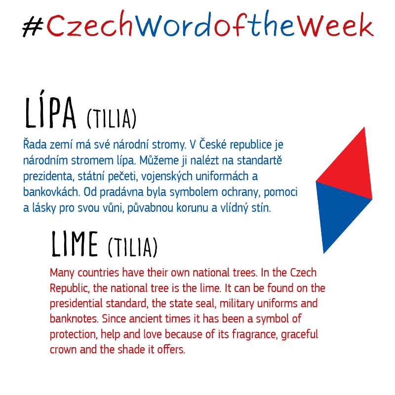 EUInterpreters's tweet photo. 🍃 #lípa is the next word of our #CzechWordOfTheWeek series.
In the Czech Republic, lípa can be found on the presidential standard, the state seal, military uniforms and banknotes 💶
Join us each week to learn a new word in Czech! 🇨🇿
#CZPRES
@czechiaineu
@eu2022_cz