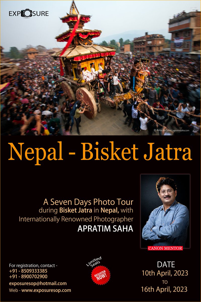 apratimsaha's tweet photo. Experience one of the most vibrant festivals in the ancient city of Kathmandu. Travel with me in Nepal during 'Bisket Jatra', a seven-day Photo Tour at Kathmandu from 10th to 16th April 2023.
.
For more details please click
https://t.co/aSIRISmRXl https://t.co/WdWMvsZRZT