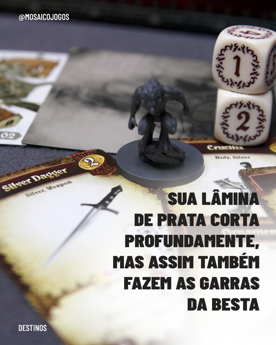 MosaicoJogos's tweet photo. “Sua lâmina de prata corta profundamente, mas assim também fazem as garras da Besta”
Preparem-se para conhecer seus destinos!
#destinos #mosaicojogos #grandesjogosparaosmelhoresjogadores https://t.co/ecxy54FCRR