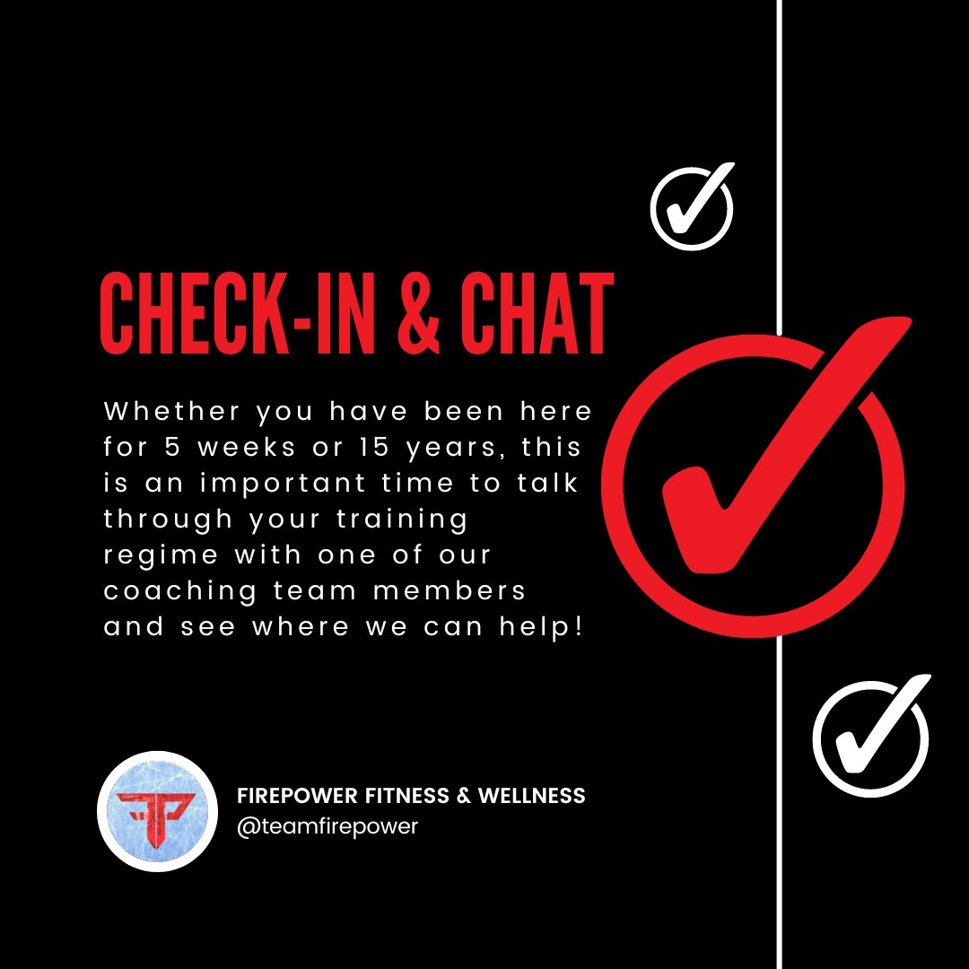 ❌ Don't wait until the New Year to discuss and set your health &amp; fitness goals! 

✅ We invite all members to book a 'Check In &amp; Chat' with a FirePower coach of your choice. 
⁠
#teamfirepower #fitness #goals #fitnessgoals #crossfit #health #wellness #fitnessprogress #miltonon