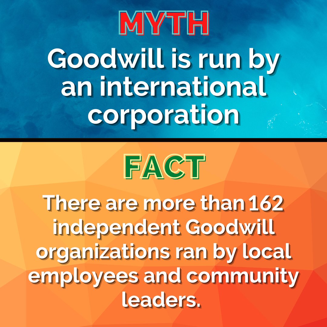 If you know #Goodwill, you know we change lives for good- and locally too! Did you know Goodwill is run by local employees and a Board of Directors made up of local business and community leaders? #JusttheFacts #GoodwillGoodskills #ChangealifeforGOOD