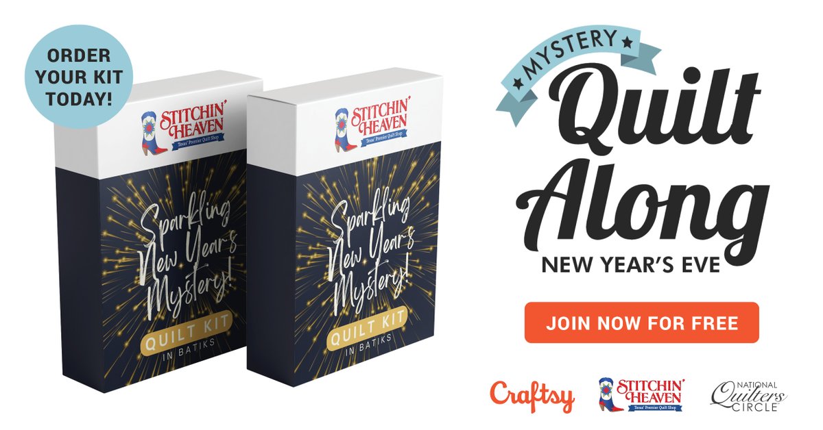 Sign up now for our Mystery Quilt-Along with <a href="/stitchinheaven/">Stitchin' Heaven</a> and <a href="/therealcraftsy/">Craftsy</a>! 🕵 Then, join us for a LIVE quilt-along celebration on December 31st! bit.ly/3FBkWJ5