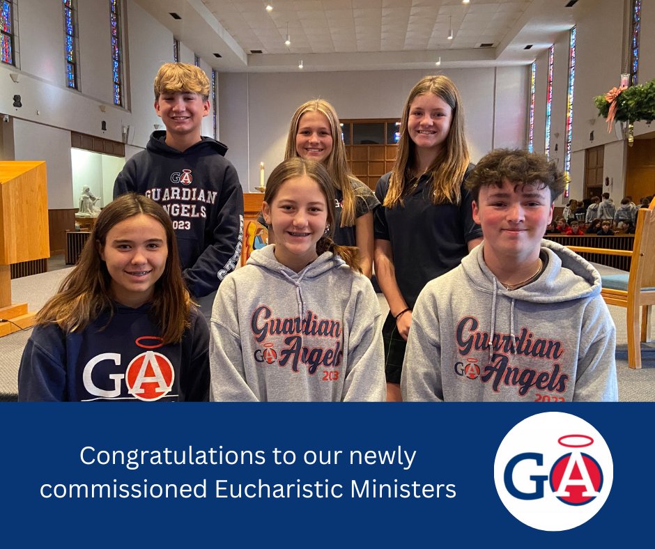 GACincinnati's tweet photo. Fr. King commissioned seven 8th graders as Extraordinary Ministers of Holy Communion during a school mass yesterday. Congratulations to Annie Mulvaney, Josie Suttles, Nolan Ey, Trey Spitzmiller, Avery Yorn, Tori Stewart, and Allie Spiller (not pictured). #gaisfamily https://t.co/ZJhjLvsynh