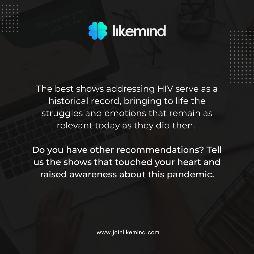 joinlikemind's tweet image. Check out our recommendations for 4must-watch shows that address the realities of people living with #HIV. 

Join LikeMind today and tell us about the shows that touched your heart and raised awareness about this pandemic. swiy.co/Likemind

#WorldAIDSDay #movies #TvShow