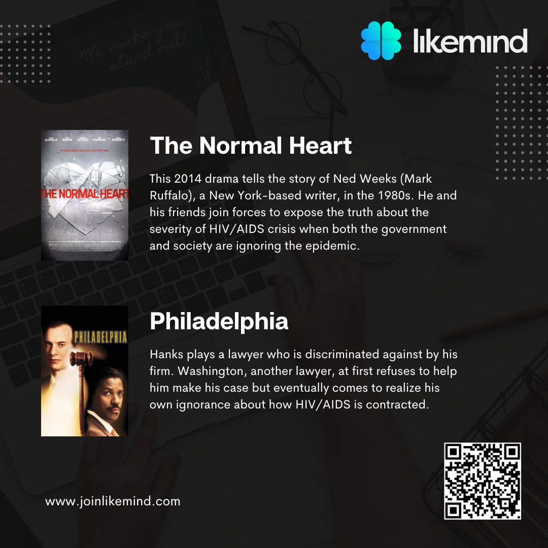 joinlikemind's tweet image. Check out our recommendations for 4must-watch shows that address the realities of people living with #HIV. 

Join LikeMind today and tell us about the shows that touched your heart and raised awareness about this pandemic. swiy.co/Likemind

#WorldAIDSDay #movies #TvShow