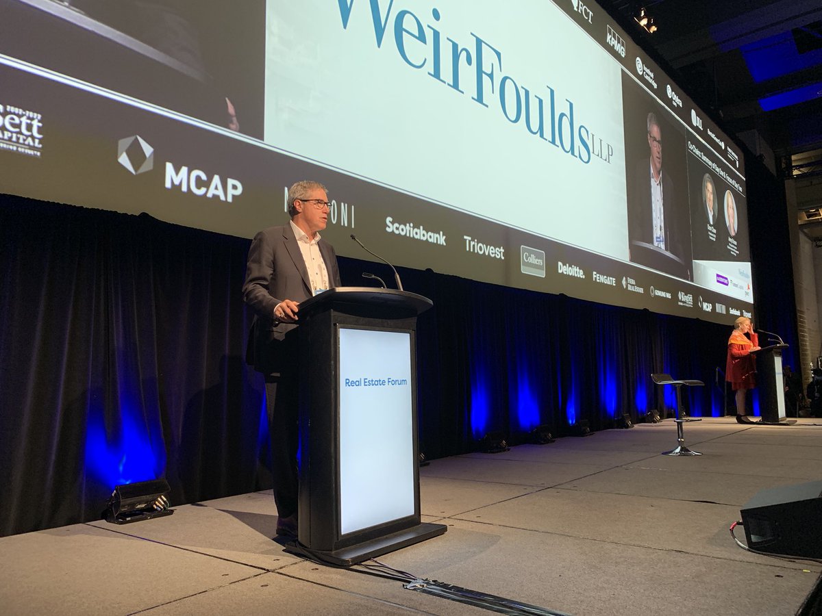 re_forums's tweet photo. Good morning #TREF22! We’re kicking off day 2 with a summary of day 1 from our co-chairs, Don Clow, @CrombieREIT, and Amy Erixon, @AY_Canada. Thank you to our sponsors BTB REIT and @WeirFoulds. https://t.co/Uj4uCGHHYq