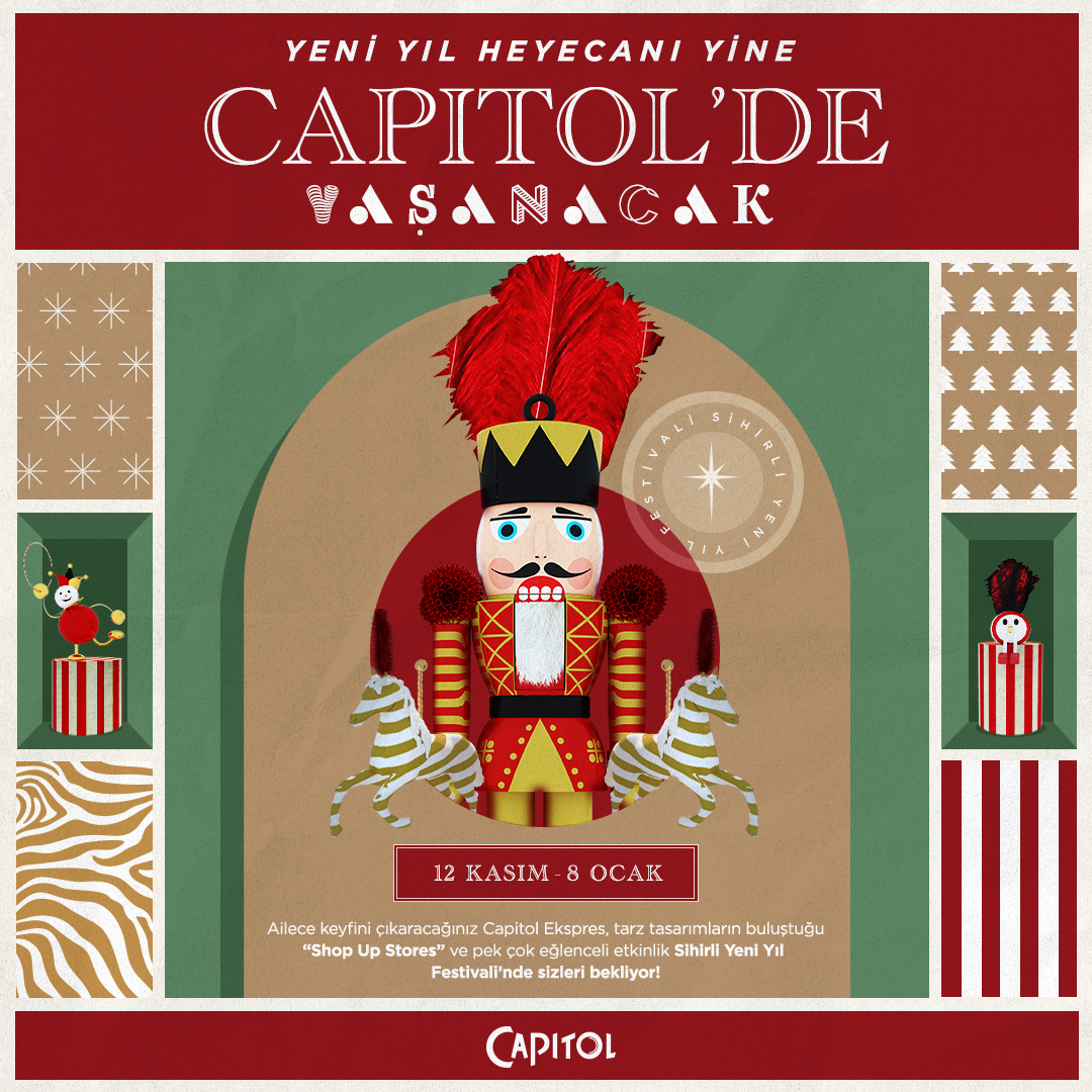 Yeni yıla geri sayımı başlatıyoruz! Bu yıl da coşkuyu Capitol’e taşıyor, Sihirli Yeni Yıl Festivali’nde bir araya gelmenin heyecanını yaşıyoruz. Eğlenceli atölyeler, sürpriz gösteriler ve pek çok etkinlik sizi bekliyor. 🌟

#YeniYılCoşkusuCapitolde