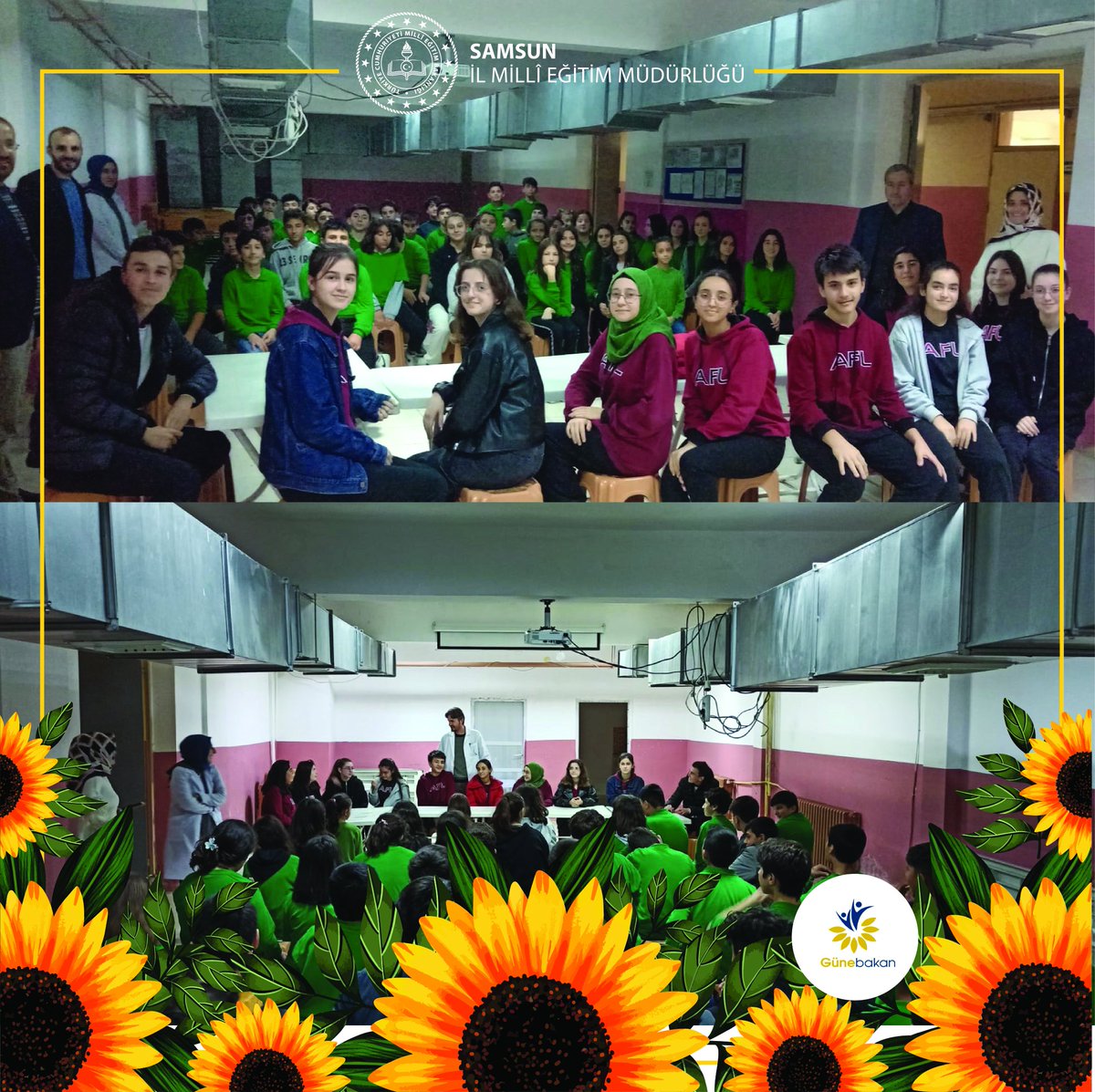 samsunarge's tweet photo. Günebakan Kardeş Okullar projemizin tanışma etkinlikleri gerçekleştirilmiş olup okullarımız birbirinden değerli faaliyetleriyle bir araya gelerek, ortak bir tema üzerinde işbirliği yapmaktadırlar. @zulkifdagli @samsunmem @muratagar60 https://t.co/6Wi0js3Bju