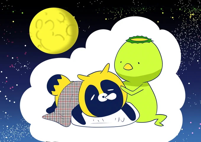 今日はPCばかりで珍しく1ページも描けなかったのでカッパとたぬきを描きました。もう寝ますよおやすみなさい 