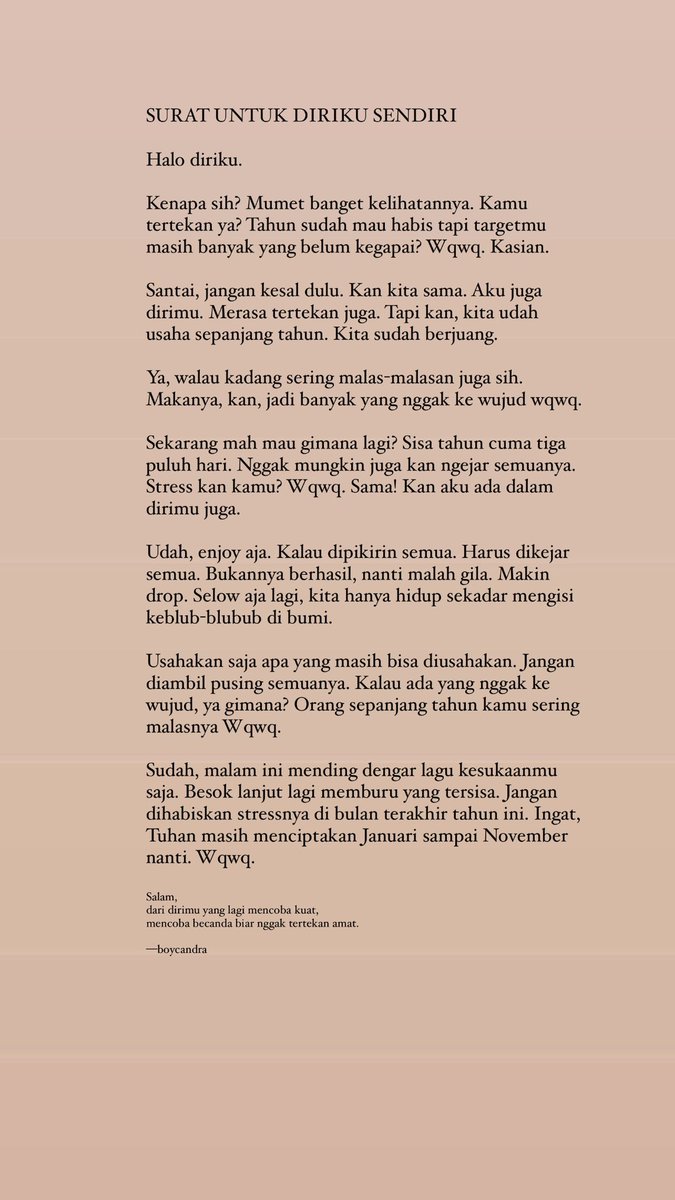 dsuperboy's tweet photo. SURAT UNTUK DIRI SENDIRI https://t.co/XmmGdXvmsM