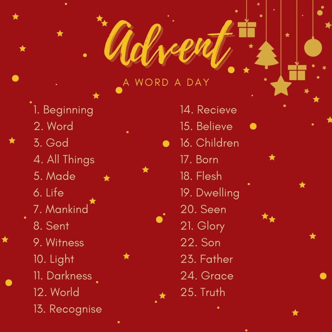 CaptainTraz's tweet photo. I'm illustrating a word a day, for the next 25 days, all taken from John 1:1-14. If you think it's a fun idea and want to join in - you can see my list of words below and I would love to see any or all of your pics (or whatever you create).
#Advent2022 #AWordADay #John1v1to14 https://t.co/RzzHuSaKxw
