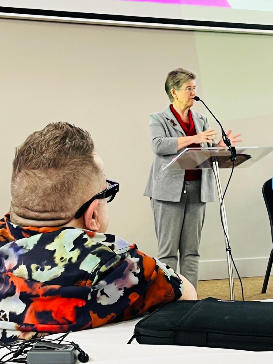 DewisCIL's tweet photo. Jane Hutt minister of social Justice  speaking at Dewis CIL's celebration for International Day of disabled People. @NewportCouncil @RCTCouncil @cardiffcouncil @PowysCC @VOGCouncil @Pembrokeshire @ConwyCBC @AneurinBevanUHB   @DenbighshireCC 
@BlaenauGwentCBC @torfaencouncil @ https://t.co/MhwjApduRy