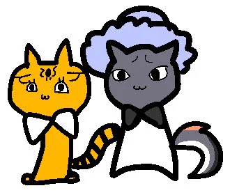 こけしねことこけシマハイ(夏服)です。#ジョフのお絵かきちょう #しまはいあーと  