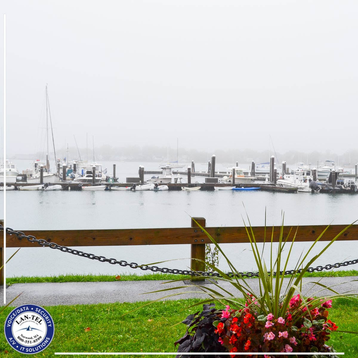 LANTELComm's tweet photo. It may have been a bit gloomy during our recent workday at the Winthrop Harbormaster Department, but the view was still worth pausing for a moment to take in! #Winthrop #Harbormaster @IBEW103 @necaboston https://t.co/ICiQLR6T8P