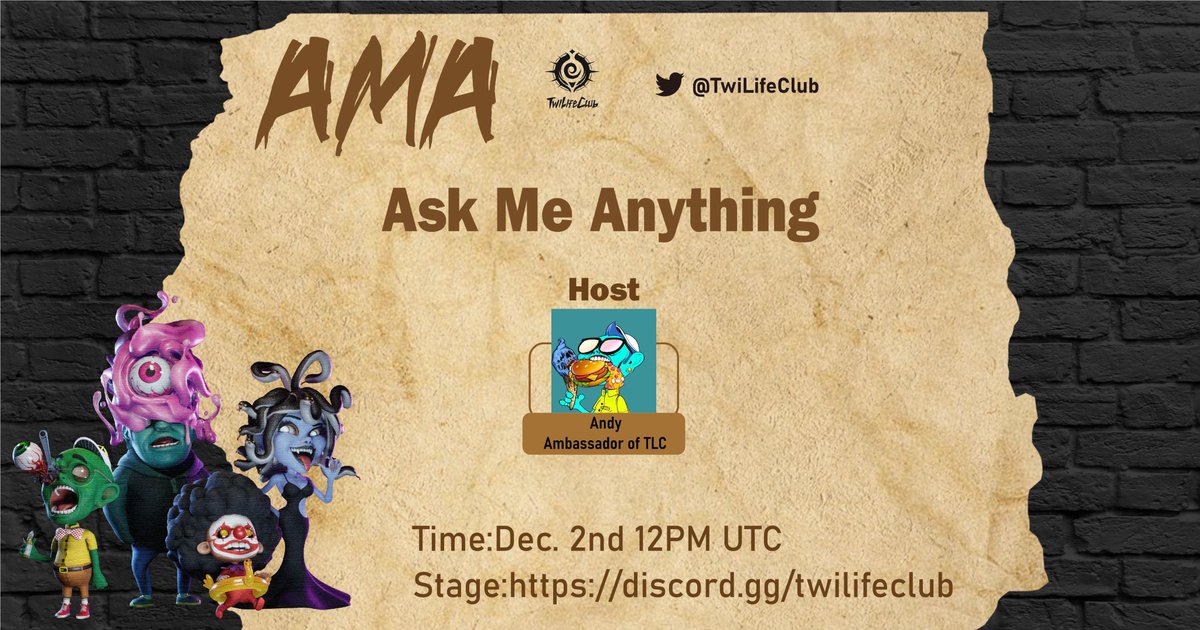 🪐The AMA of #TwiLifeClub 

Topic:  Ask Me Anything

🎙 Speaker: <a href="/AndyH030/">Andy030</a>, Ambassador of TLC 

⏰2/12 12pm UTC

📍 TLC Discord

🔗discord.com/invite/twilife…