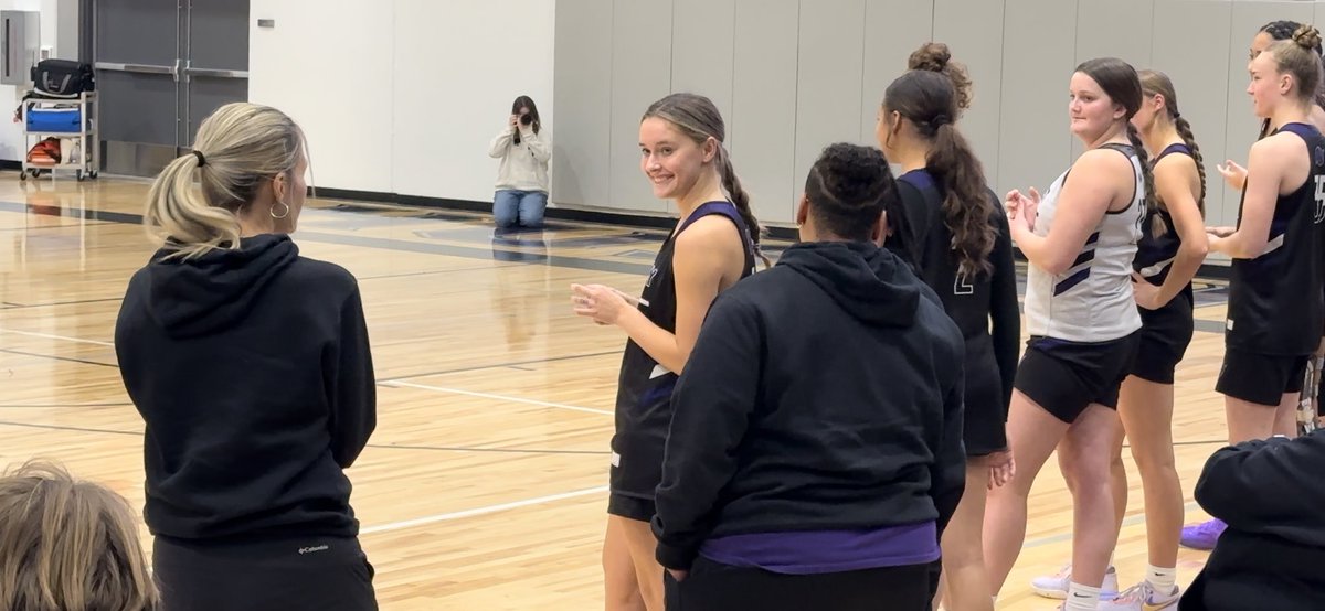 This smile 😍 she has been counting down the days to get on the court again.  Team scrimmage but that is a SMILE from my even keeled, hard to read, steady, baby girl. Cannot wait for the season!!