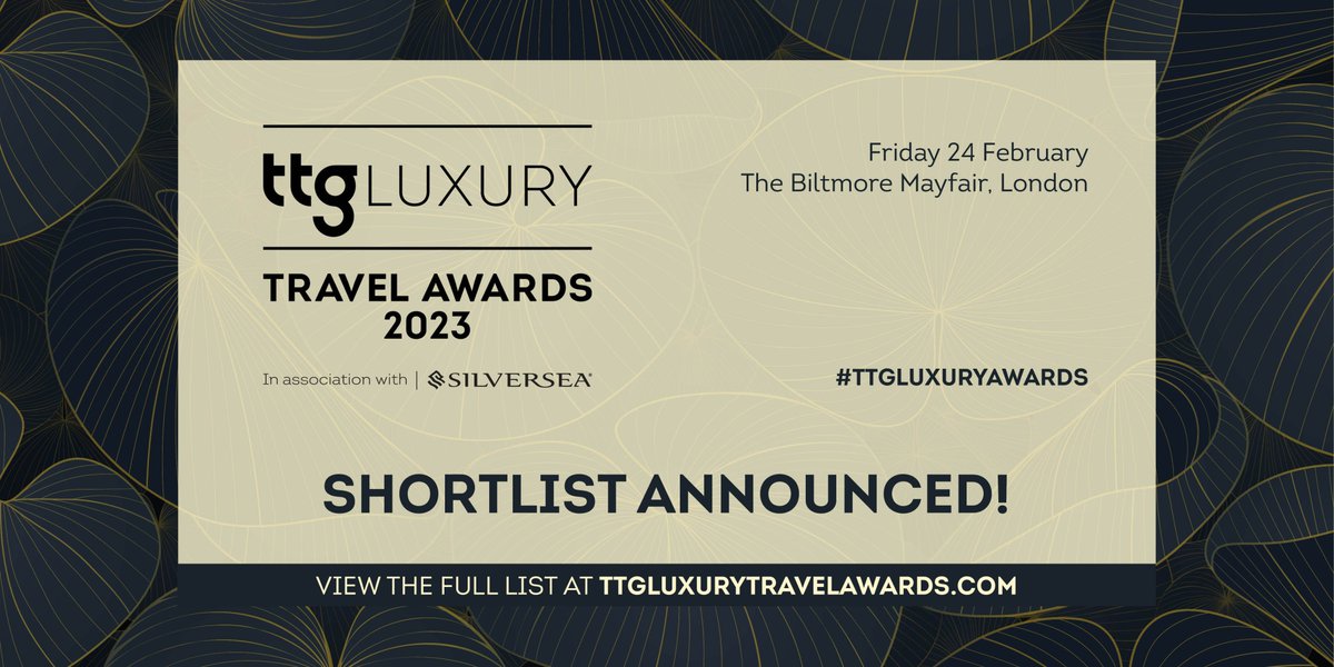 TTGMedia's tweet photo. Itโs here! - The 2023 #TTGLuxuryAwards shortlist has been revealed! ๐ฅณ๐พ๐
After a record-breaking number of entries, huge congratulations to all those luxury travel designers, agencies and suppliers who have been named finalists!
See the full list: https://t.co/Or2ZsNgMBi https://t.co/lOqhvkLaLH