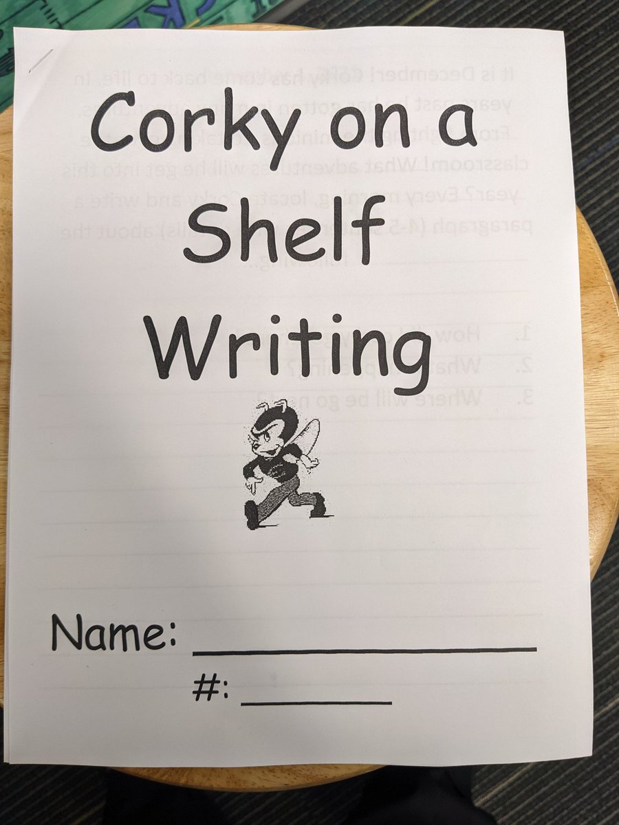 MrMelick_USD368's tweet photo. Today and every day leading up to winter break students will find Corky and write about what shenanigans he's getting into. They will also make a prediction of what they think will happen the next day. Stay tuned to follow along. #writingactivity #school #emporiastate #teacher https://t.co/cHMZtE7IYe