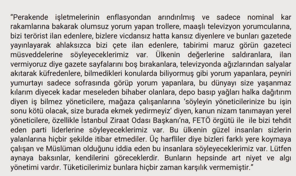 Her sey çok net : Galip Aykaç hem millete hem devlete alenen kafa tutmuştur. BİM'den alısveriş yapmıyorum. <a href="/bimturkiye/">BİM Türkiye</a>