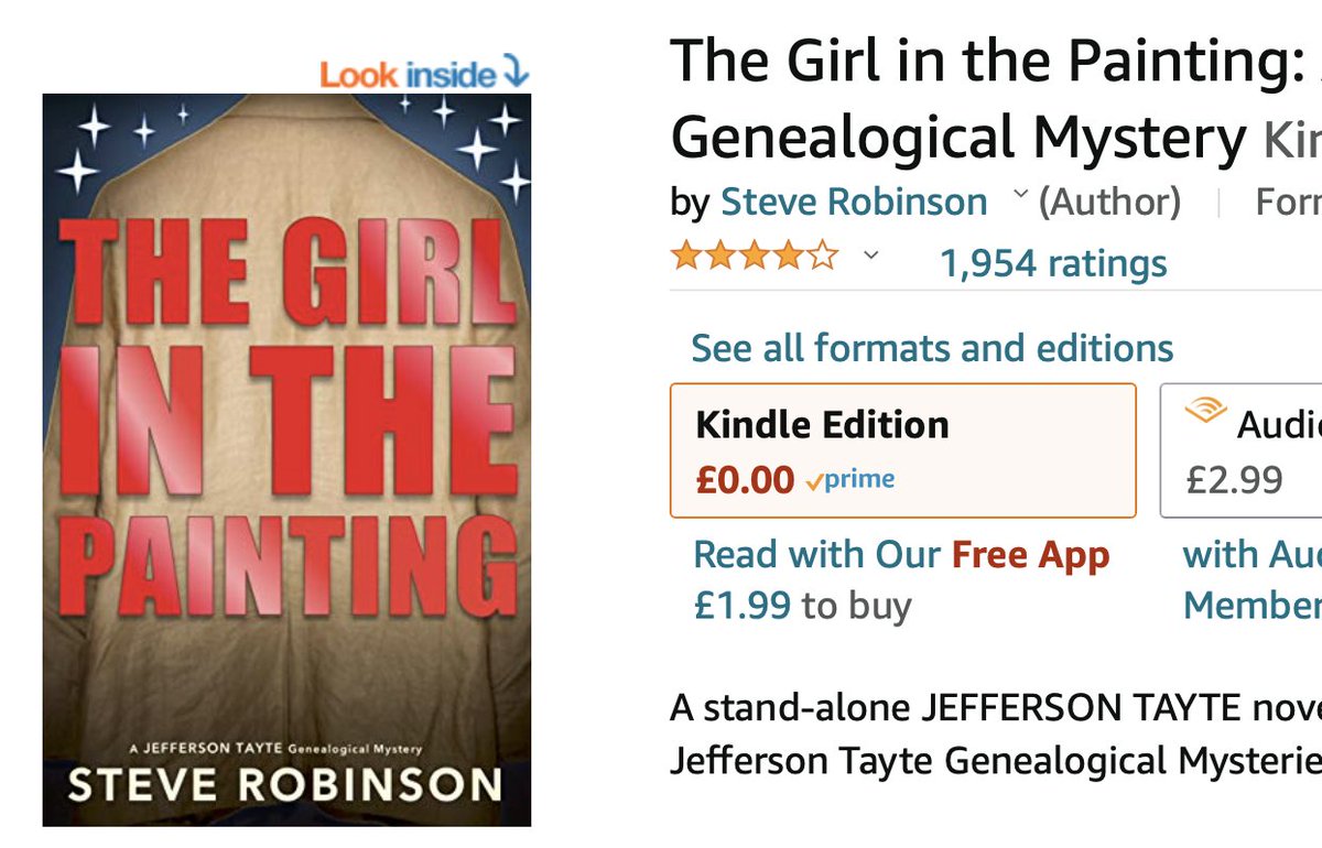 Read for FREE! Now in #AmazonPrime UK for a limited time &amp; #KindleUnlimited
The Girl in the Painting - A standalone #JeffersonTayte #Genealogical #Mystery
Discover more: hyperurl.co/TGIRLP
#Genealogy #FamilyHistoryMysteries #Ancestry #FamilyHistory #CrimeFiction