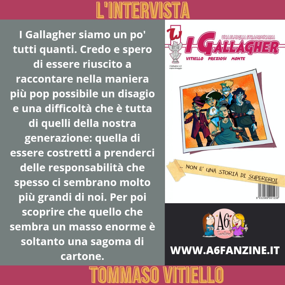 sadicamente's tweet photo. Tommaso Vitiello racconta come nasce il progetto de I Gallagher, webcomic pubblicato sulla piattaforma Tacotoon. La storia è creata da Vitiello con Giovanni Preziosi e Michele Monte.

https://t.co/zReKajUgRq https://t.co/M5tdRsxMEm