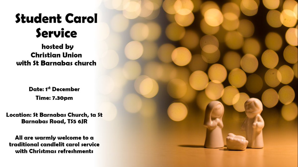 Don't forget our student carol service in church tonight at 7:30PM.

For our full schedule of what's on at St Barnabas over the Christmas period you can check out our website

st-barnabas.net/christmas/