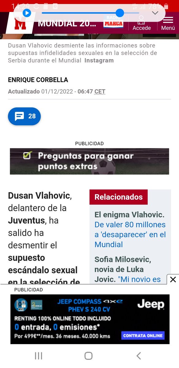 fran75stderbcn's tweet photo. @ecorbella @marca Qué triste que no sepáis ni escribir, cuando coméis de ello. Se escribe: "ha salido a..." 
De nada. https://t.co/SapjP8SpBX