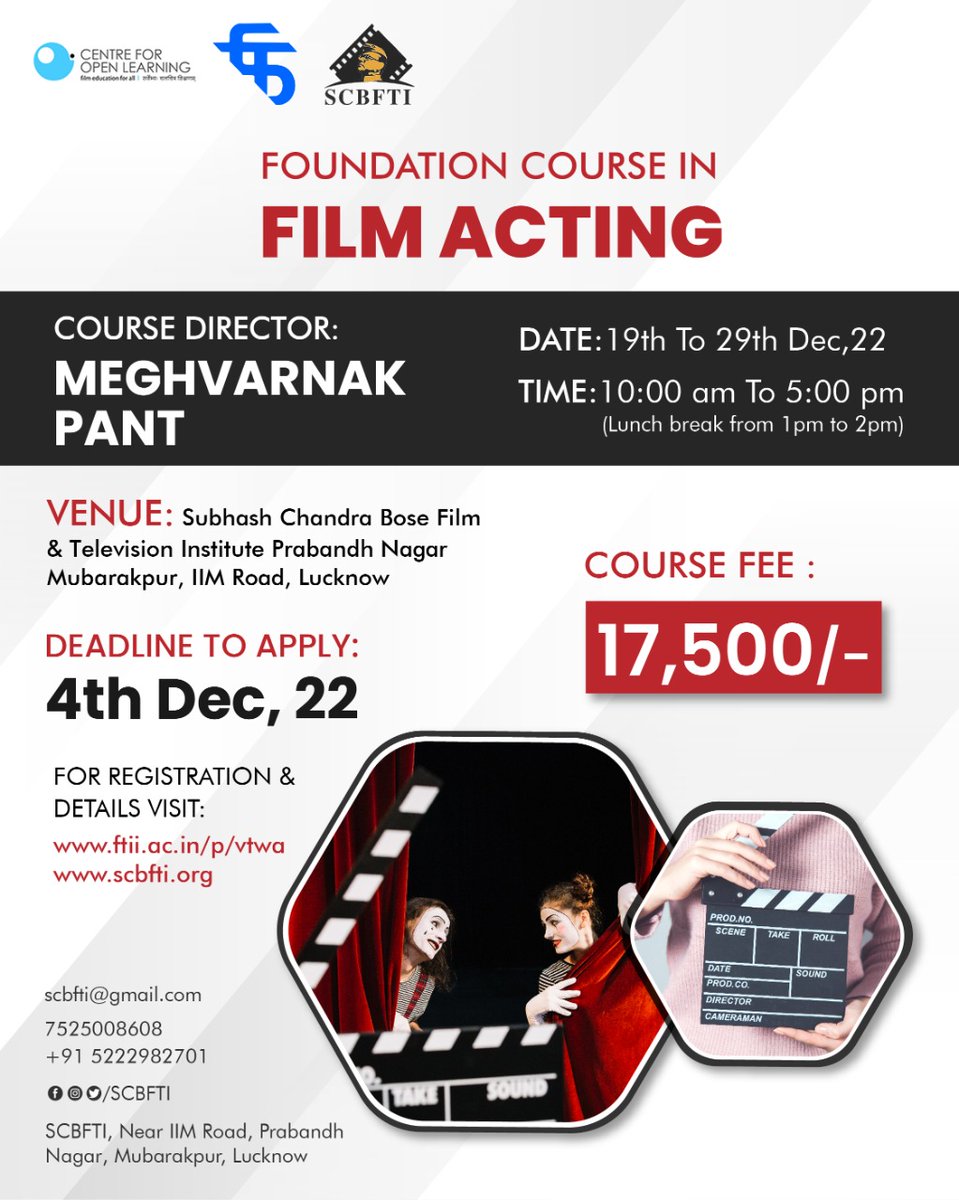 SCBFTI1's tweet photo. #upfilminstitute #upfilm #actingschoollucknow #filmmakingtips #filmeducation https://t.co/ToSjOEfGzT