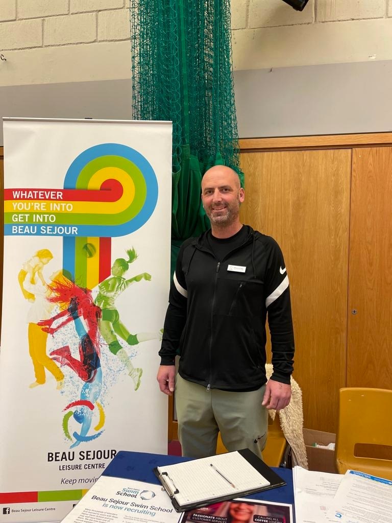 Beau Sejour Leisure Centre (@beausejourgsy) on Twitter photo Interested in a career in leisure?
Danny is at the Higher Education fair being held at the Grammar School this afternoon. He has been joined by a number of our staff from <a href="/BeauSejourGSY/">Beau Sejour Leisure Centre</a> to show off the wide variety of roles currently available.
Staff here till 5pm :) Interested in a career in leisure?
Danny is at the Higher Education fair being held at the Grammar School this afternoon. He has been joined by a number of our staff from <a href="/BeauSejourGSY/">Beau Sejour Leisure Centre</a> to show off the wide variety of roles currently available.
Staff here till 5pm :)