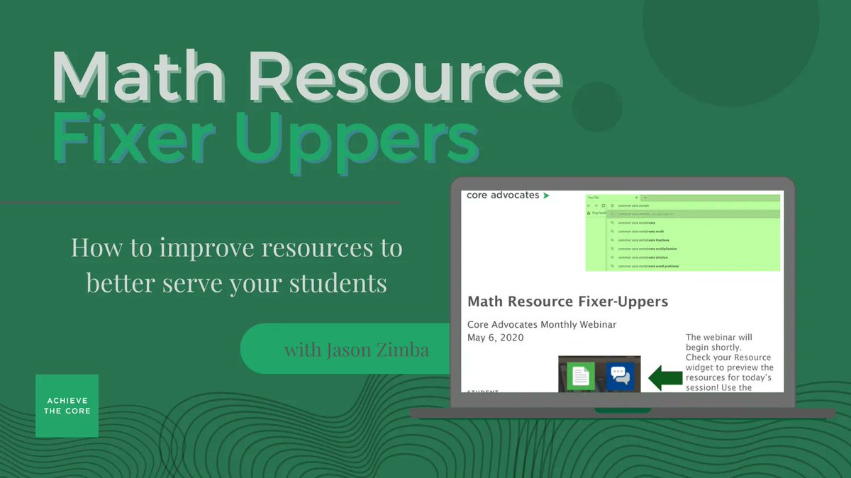 Need some helpful tips to shift math resources from good to great? In this archived webinar, learn the 'Good Thing, Bad Thing, Change One Thing' process to evaluate #math problems or tasks. Explore examples to enhance cognitive engagement for students. bit.ly/3EJzqEA