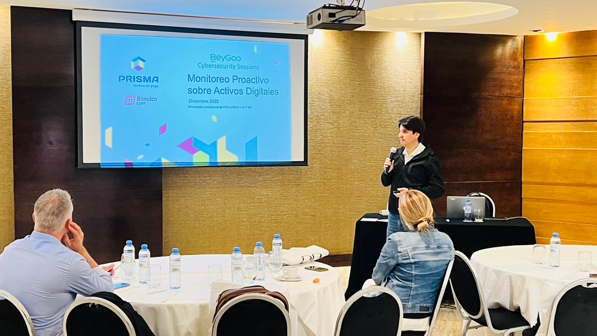 BeyGooApp's tweet photo. Ahora es el turno de Lucas Coronel con la charla:  "La importancia del monitoreo proactivo sobre los activos digitales".

#BeyGooCibersecuritySessions2022 #BeyGoo #BeProactive #BeSafe https://t.co/lFW9HYUZZa