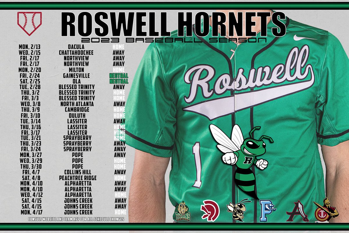 BaseballRoswell's tweet image. It's December, which means baseball season starts next month!! Can't wait, here is our 2023 schedule!! @roswellsports