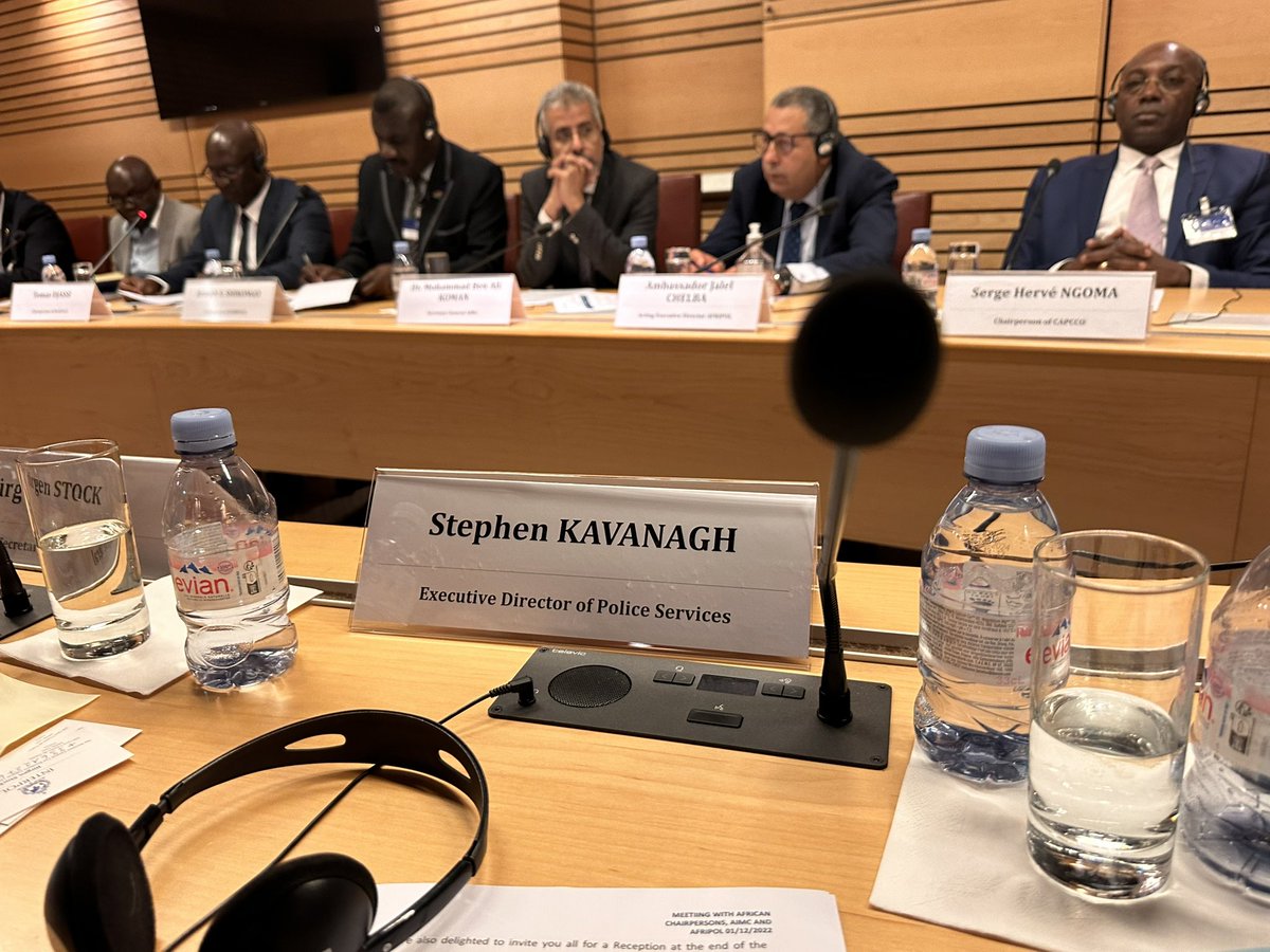 Today, a new privilege. To host the @INTERPOL_HQ Chairs of the African Regional Police Chiefs Co-operation Organisations #CAPCCO #EAPCCO #SARPCCO #WAPCCO and #AFRIPOL and #AIMC. Countries and organisations outside Africa need to listen and support to the challenges & opprtunities