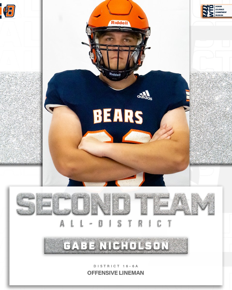BridgelandFB's tweet photo. OL | Gabe Nicholson ('23)
2022 District 16-6A
2nd Team All-District
#WinTheDay | #txhsfb | #AllDistict https://t.co/7WtsBB4Ixo