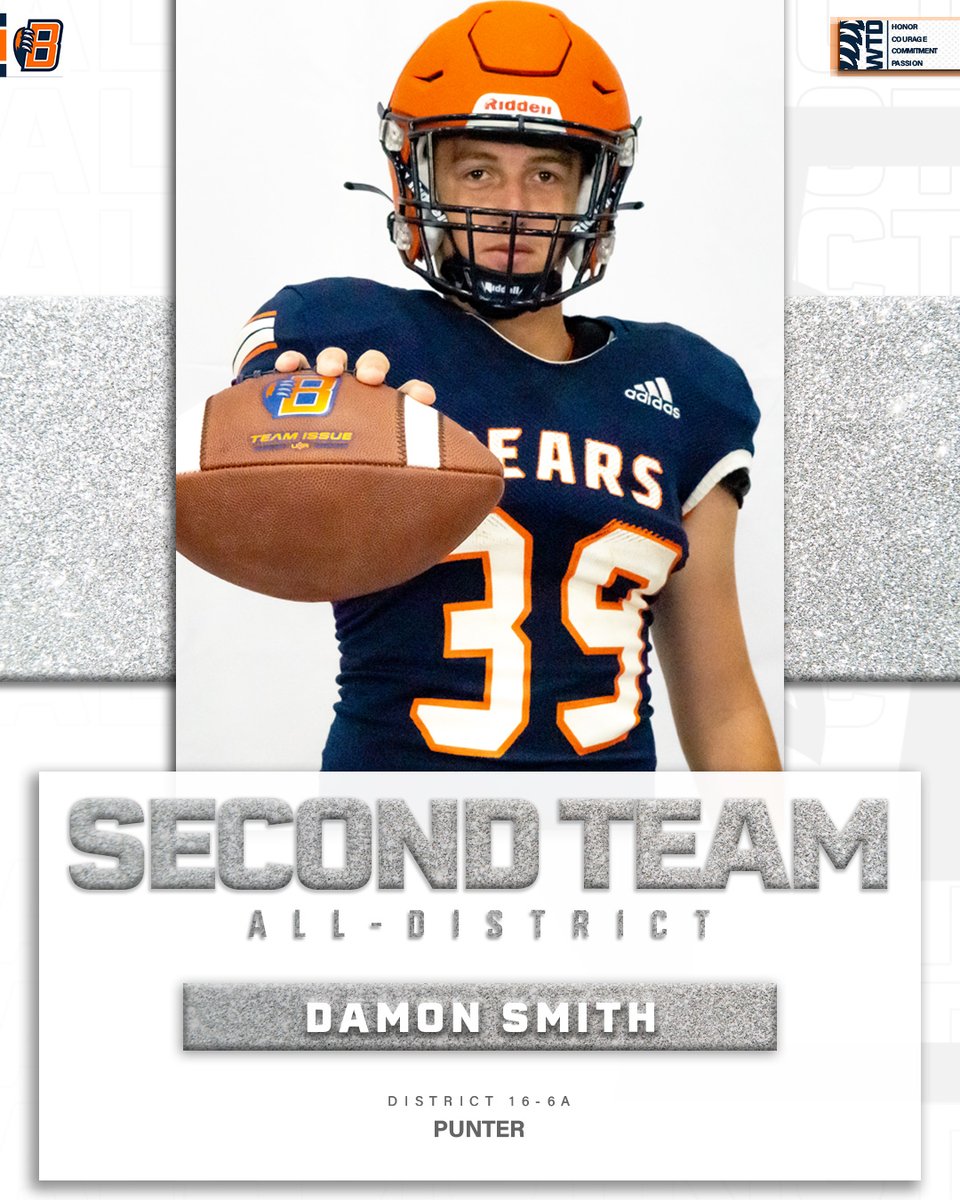 BridgelandFB's tweet photo. P | Damon Smith ('23)
2022 District 16-6A
2nd Team All-District
#WinTheDay | #txhsfb | #AllDistict https://t.co/4Fv6ZYEGSt