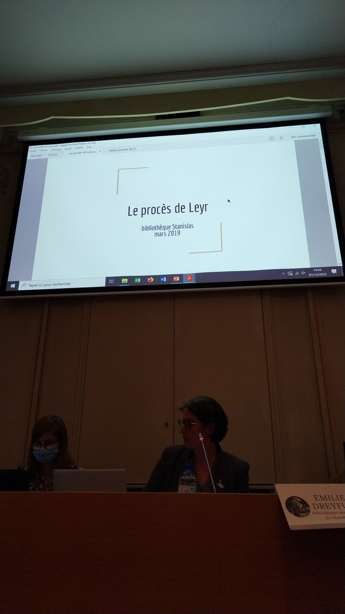 Troisième intervention, Céline l'Huillier @bmnpatrimoine présente la reconstitution décalée du procès de Leyr, proposé en 2019 pour l'inauguration de la bibliothèque numérique Limédia Kiosque.

#patrimoine #ecrit <a href="/medial_cfcb/">Médial - CFCB Grand Est</a> @Interbibly