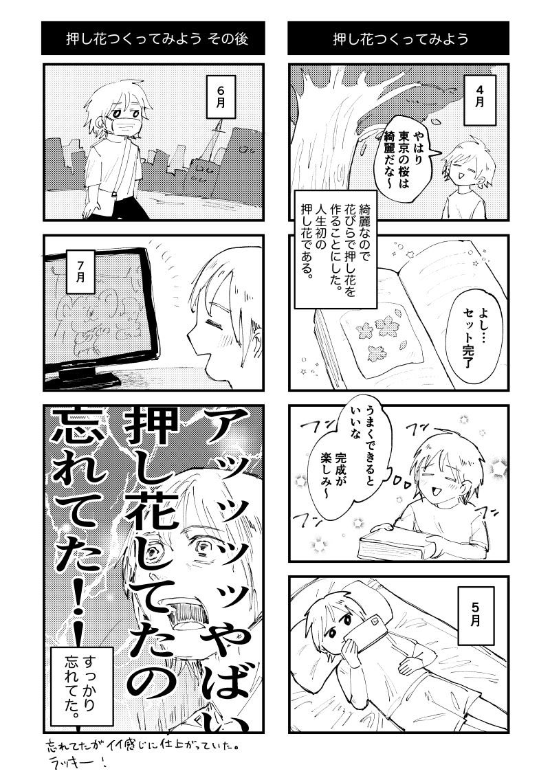(2/3)

・指死んだ
・人生初の親知らず抜歯
・桜の花びらで押し花 