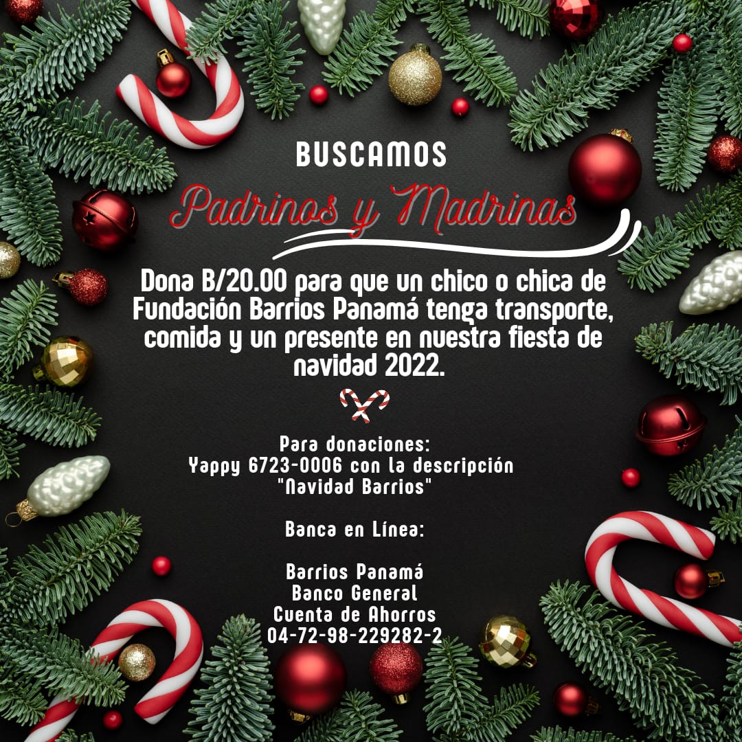 BarriosPanama's tweet photo. Iniciamos el mes de diciembre buscando madrinas y padrinos para realizarle la fiesta de navidad y celebrar la graduación de varios de los jugadorxs de sexto grado, tercer año y sexto año que forman parte de @BarriosPanama

¡Animate, y se parte de este momento inolvidable! 
#Rts https://t.co/bo2YBw4KpE