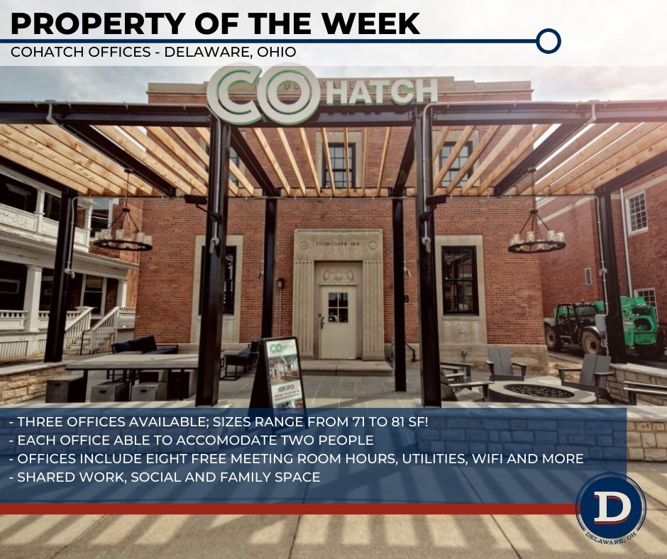 PROPERTY OF THE WEEK | CoHatch Offices - 18 E. William Street

COhatch Delaware is a primetime coworking space, built on the ideas of innovation, collaboration, and community! bit.ly/3ET0ilI
-
-
#delawareohio #creativeservices #BusinessServices #coworkingspace #startup