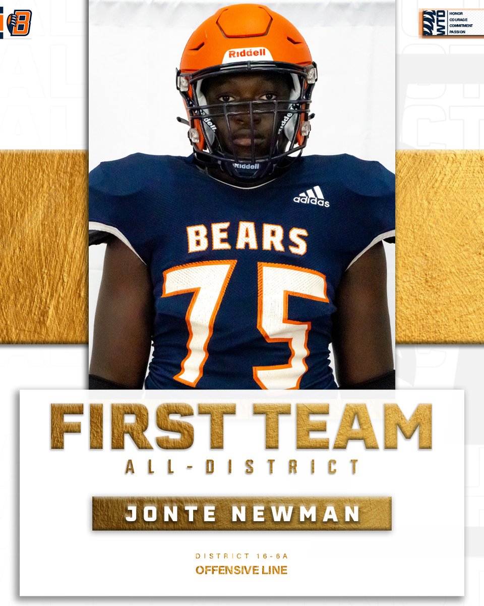 BridgelandFB's tweet photo. OL | Jonte Newman ('25)
2022 District 16-6A
1st Team All-District
#WinTheDay | #txhsfb | #AllDistict https://t.co/EACQw9AjcD