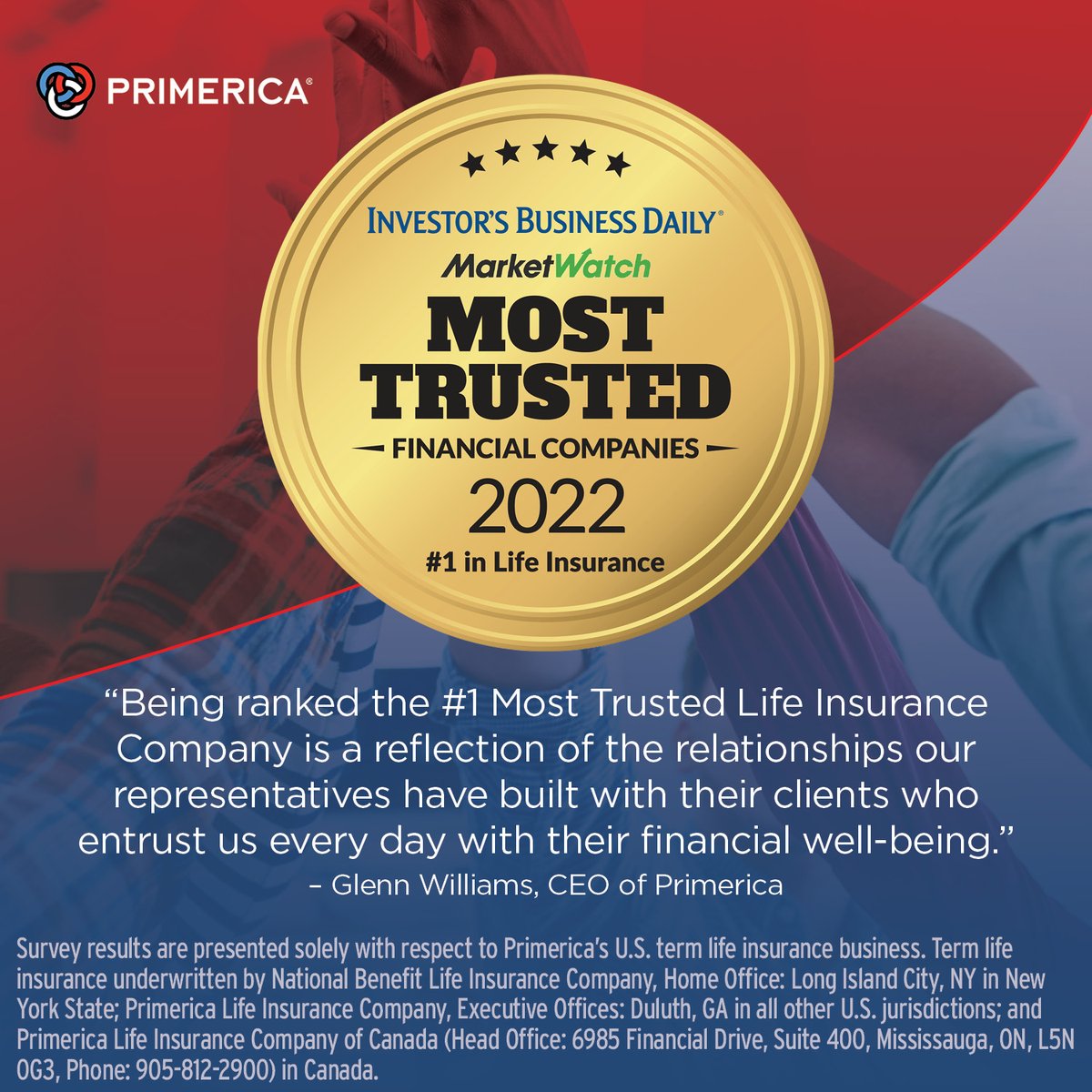 JDRVP's tweet photo. Thank you to the #Primerica clients who have placed such high trust in the company and ranked us as the #1 Most Trusted Life Insurance Company and #3 Most Trusted Financial Company by @IBDInvestors. #PrimericaProud #MostTrusted 

https://t.co/1VHCsE44PS 

https://t.co/Oq6GFRvgLI https://t.co/npYaIB9ba6