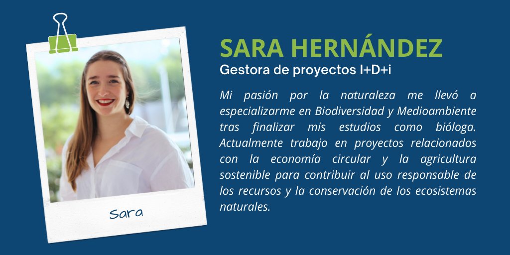 bioazul_spain's tweet photo. ✌️Os seguimos desvelando más personas del #EquipoBioazulero! Hoy os presentamos a nuestra compañera Sara Hernández.

💚Además de su amor por los huertos y las plantas, en #Bioazul ha tenido la oportunidad de trabajar en proyectos de #EconomiaCircular como #Ueco o #InCEPPP. https://t.co/J1XXqz5u8T