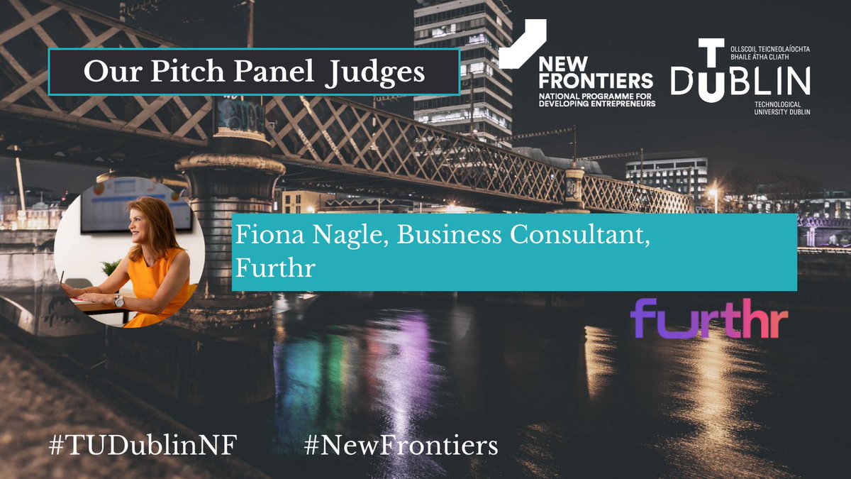 SynergyTUDublin's tweet photo. Thank you to Fiona Nagle from Furthr who will sit on our investor pitch panel. To find out more about furthr follow this handle: @Furthr_ie 
#NewFrontiers #TUDublinNF #TUDublinPartnership #DublinStartUps #InvestorPanel #PitchPanel #Furthr #TUDublin @EI_NewFrontiers https://t.co/uVXD5NBBOL