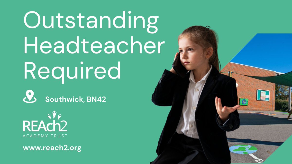 Headteacher Required!
We are seeking to appoint an outstanding Headteacher, who is an innovative, responsible and insightful professional, with the passion, drive, and enthusiasm to build on Eastbrook’s considerable strengths.
Interested? Please follow:
reach2.org/vacancy/headte…